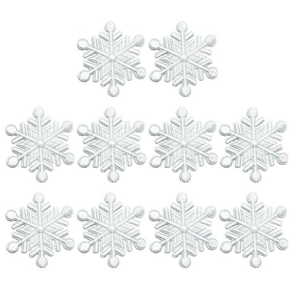 Confezione regalo Fiocco di neve Toppe per vestiti Adesivo per riparazione foro applique per costume - Regalo da 10 pezzi