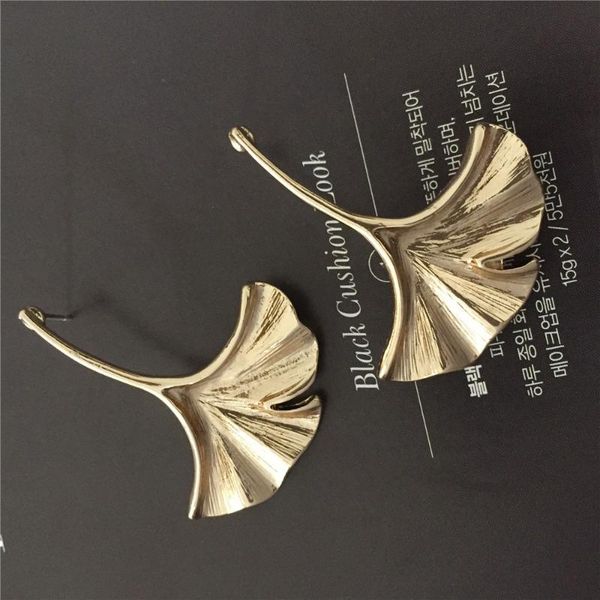 

stud elegant ginkgo leaf earrings gold color shape for trendy women party jewelry gift mom, Golden;silver