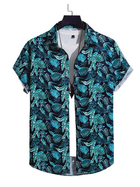 

men random tropical print shirt without tee 24k6#, White;black