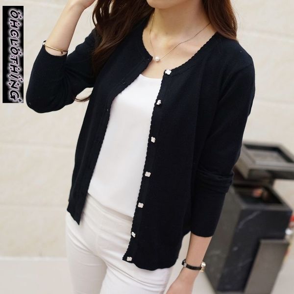 

ohclothing short design thin cardigan womens cutout sunscreen air conditioning shirt sweater knitted outerwear small cape y200106, White;black