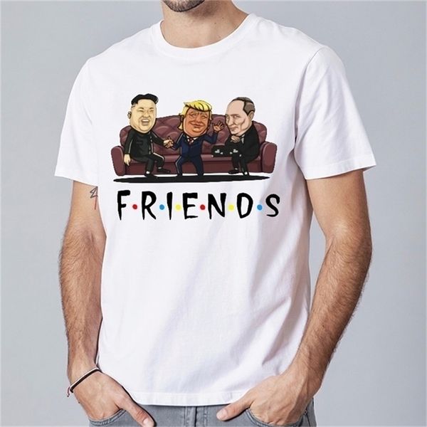 

summer trump funny t shirt men friends print short sleeved casual fashion graphic t shirts men streetwear plus size tees 210329, White;black