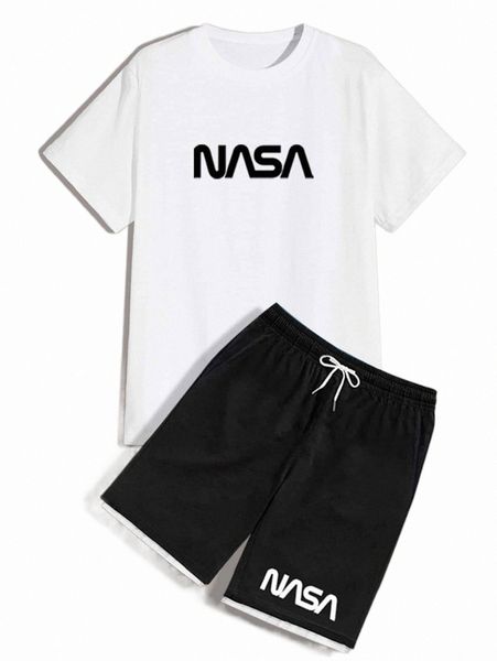 

men letter graphic tee with shorts y4cg#, Gray