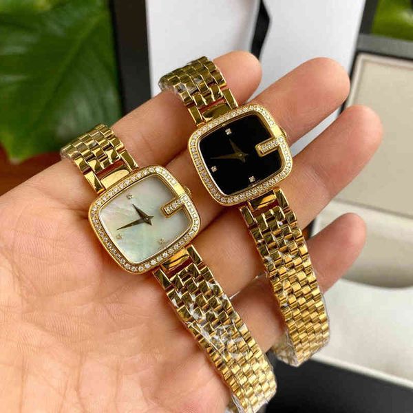 

gu ancient simple small dial vintage women's watch swiss quartz movement square steel belt watch, Slivery;brown