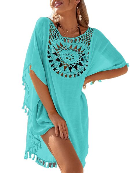 

tassel hem cover up 09uv#, White;black