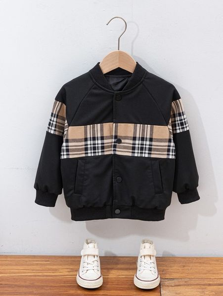 

toddler boys plaid print button up raglan sleeve jacket she, Blue;gray