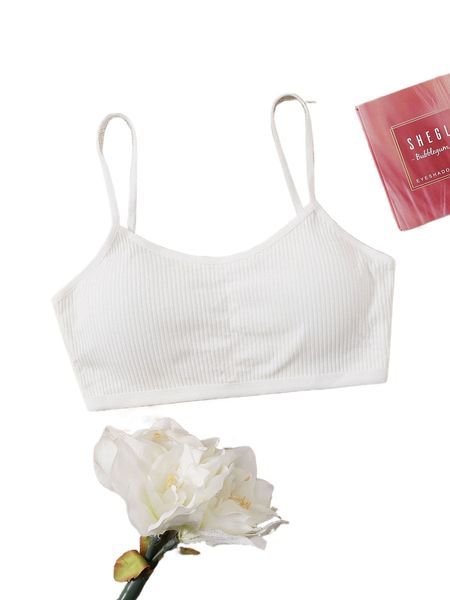 

solid rib bralette f9dp#, Black;red
