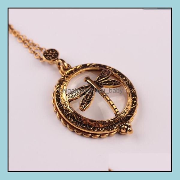 

pendant necklaces shellhard art magnifying glass cabochon antique cat map for women men jewelry d baby dhiid, Silver