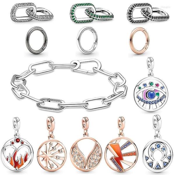 Altro Bracciale in argento sterling 100% 925 con perline Designer Charms Fai da te Creazione personalizzata Pietre preziose Braccialetti Perline Gioielli Donna Rita22