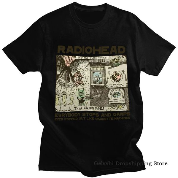 Vintage Radiohead Camiseta Homens Moda Algodão Tops Tee Crianças Hip Hop Camiseta Menino Teeshirt Arctic Monkeys Mens Verão Camiseta Álbum 220608