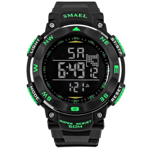 

2022 smael watches 50m waterproof sport casual electronics wristwatches 1235 dive swimming watch led clock digital gift c3, Slivery;brown
