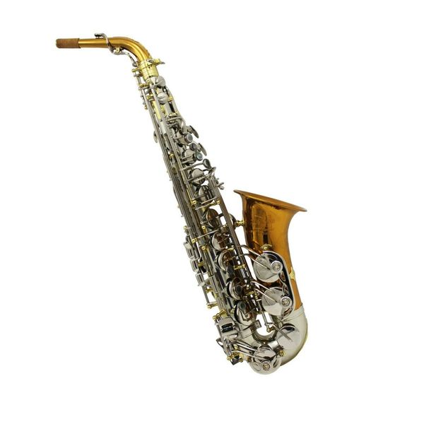 

eastern music copper bell alto saxophone white copper trunk adjustable palm keys