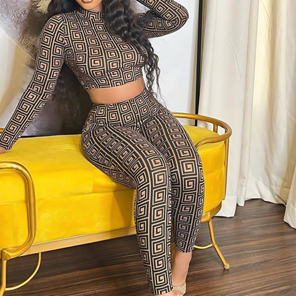 

vavcy women summer pant suit chic pattern t shirt elegant set 220718, White