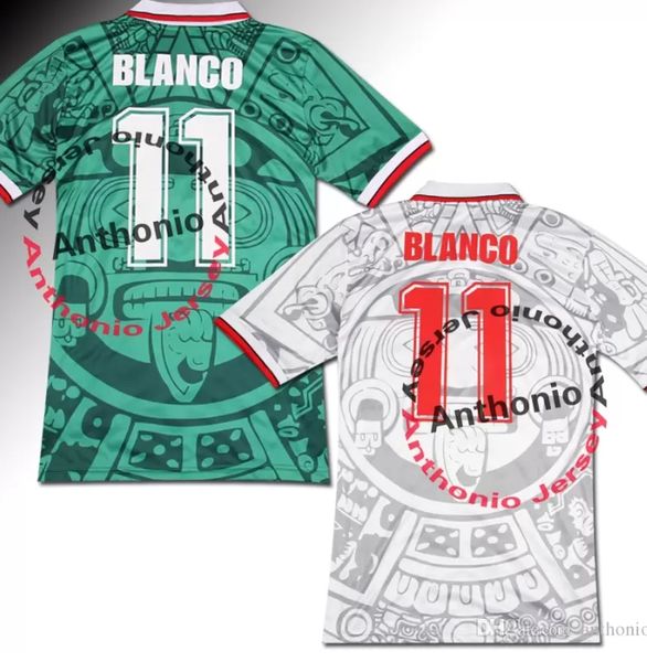 

1998 mexico retro soccer jerseys vintage blanco hernandez garcia sanchez quality vintage classic shirt kits men maillots de football jersey, Black;yellow