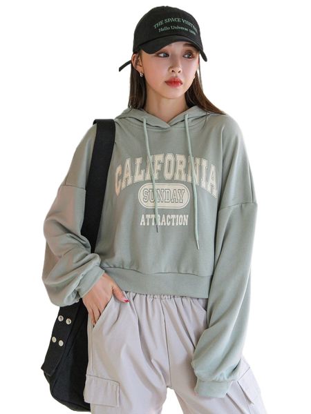 

dazy letter graphic drop shoulder drawstring hoodie q4zl#, Black