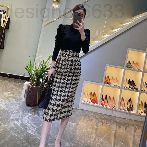 

casual dresses designer 8559# winter suit skirt imperial sister style small dress female autumn and d1jp, Black;gray