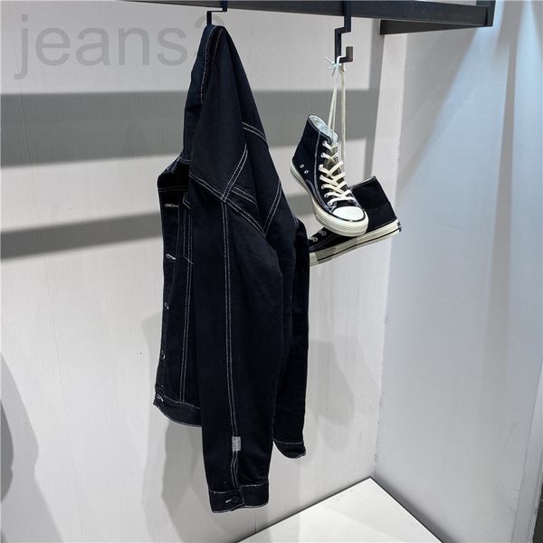 

men's jackets designer 2021 spring new black bright line denim embroidery jacket men's youth fashion b1bj94f01 smpb, Black;brown