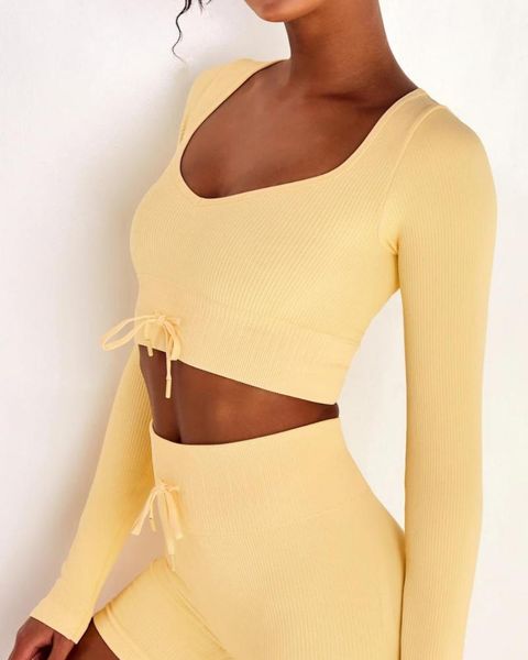 

yoga outfit long sleeve crop women's sport wear for fitness gym women shirt workout running female shirts