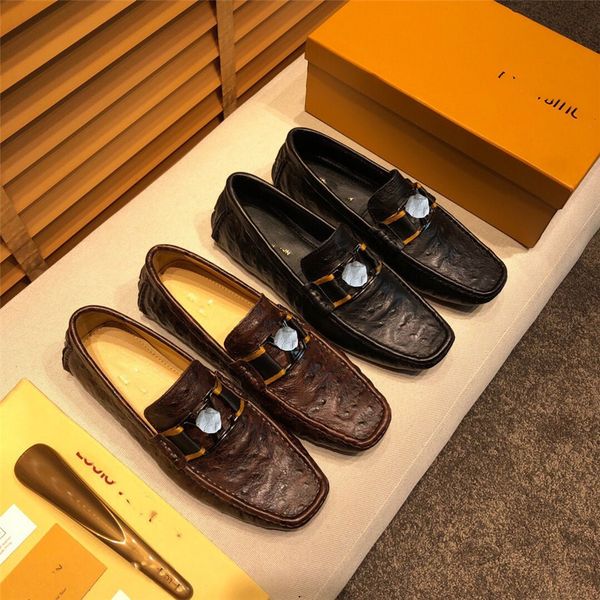 

2022 mens shoes designer leather genuine casual luxury loafers men moccasins shoes slip-on soft flats footwear lightweight driving shoe, Black