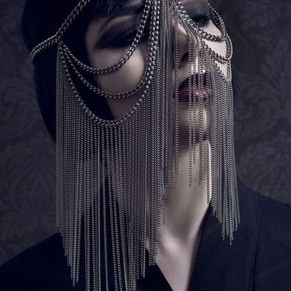 Haarspangen Haarspangen Stilvolle Maske Exquisite Kopfkette Legierung Kopfbedeckung Gesichtsschmuck für Halloween Party Street Shootinghair