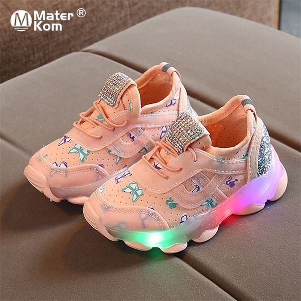 

size 2130 luminous toddler shoes for boys girls childrens led shoes kids glowing sneakers for kids sneakers with luminous sole 220805, Black;red