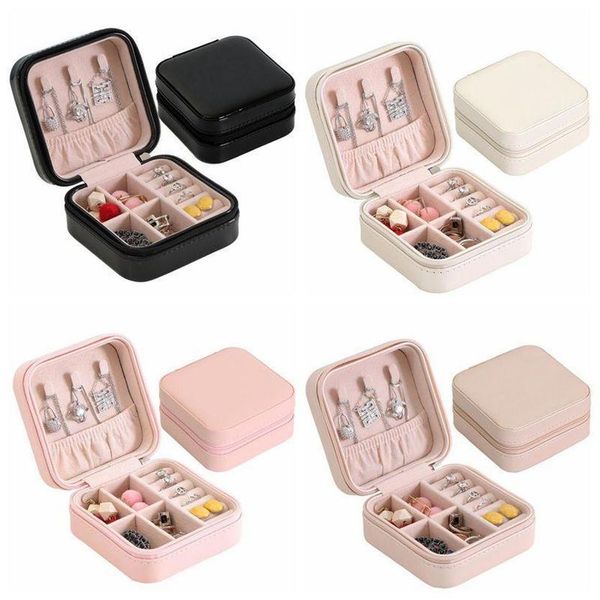 

storage box travel jewelry boxes organizer pu leather display storage case necklace earrings rings jewelry holder gift case boxes sxjun21