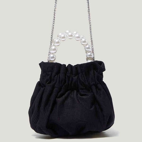 

evening bags beading small fashion handbags for women chain canvas striped ladies crossbody bag ruched pleated female shoulder purse new 220
