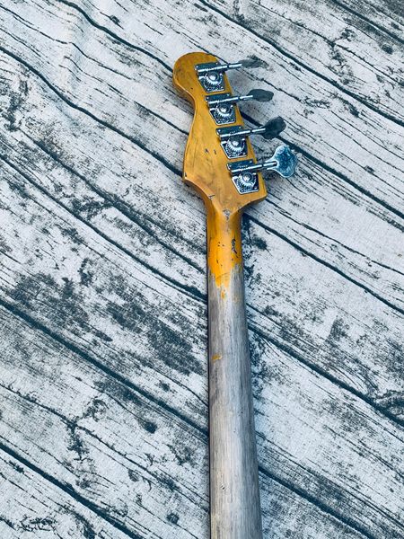 

custom aged relic electric bass guitar candy apple jazz