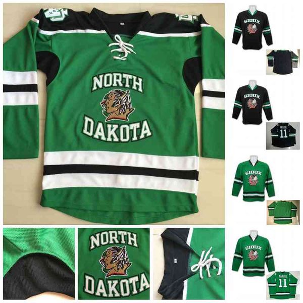 

north dakota fighting sioux hockey jerseys 11 zach parise 9 jonathan toews 7 tj oshie college 5 chay genoway 29 brock nelson 16 brock boeser, Black