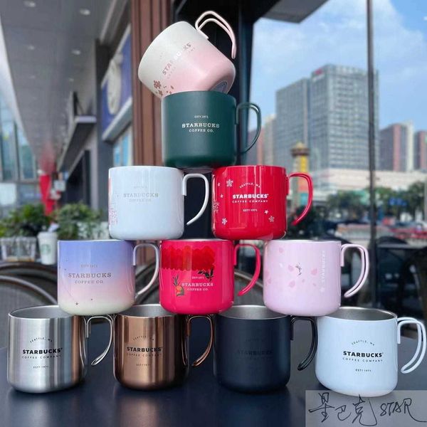 

starbucks zhenxuan cup pink gold black silver white vintage stainless steel mug deskcup coffee cup