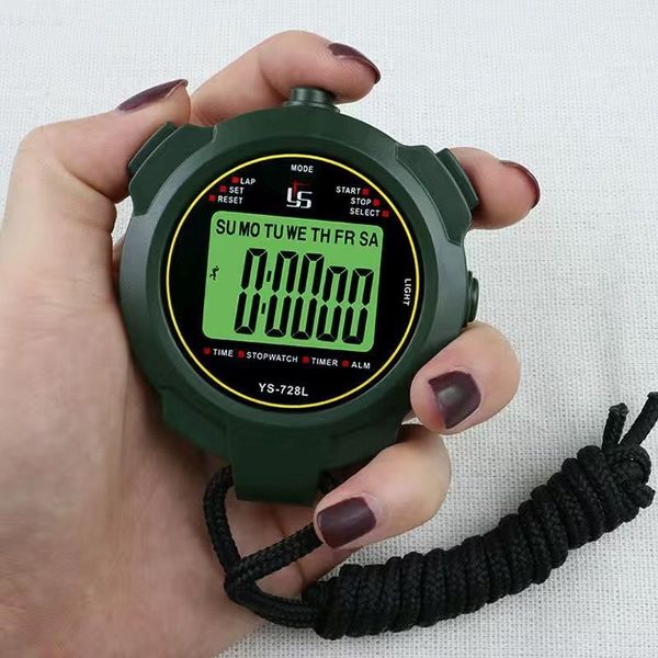 Profesional Electronic Digital Timer Stopwatch MultiFuction Entrenamiento de la mano de la mano al aire libre Running Chronograph Stop Watch