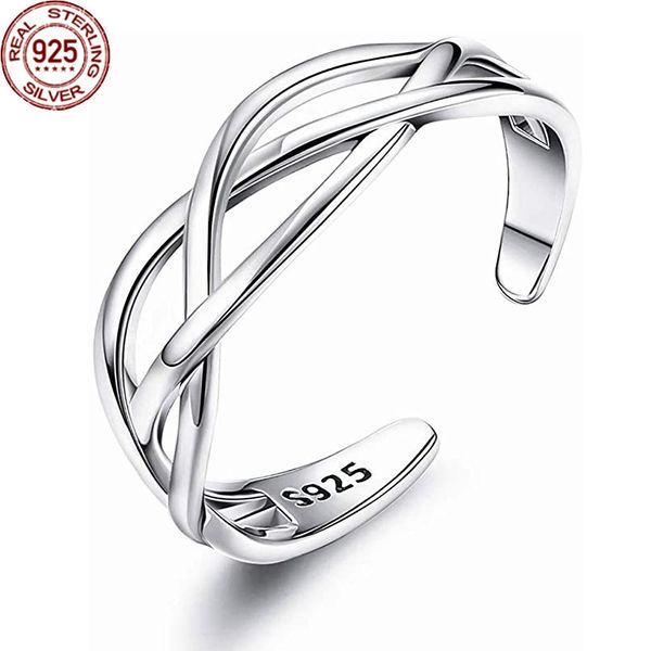 

s925 sterling silver personalized versatile cross band rings