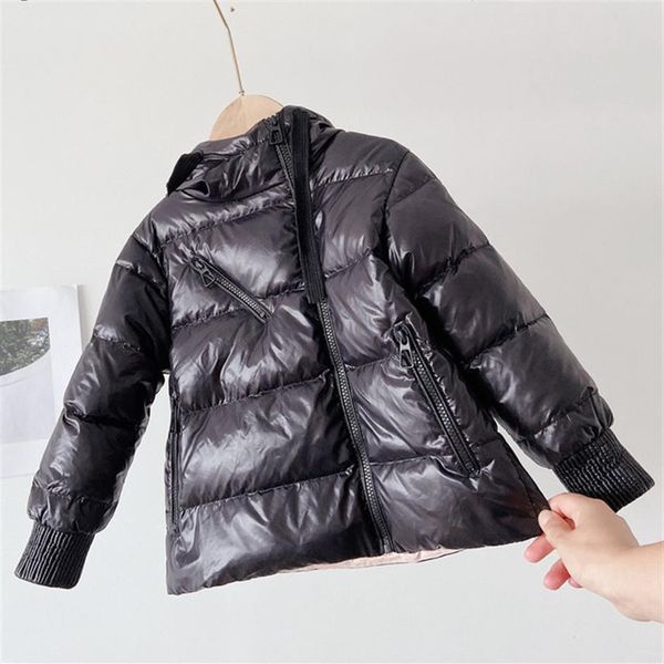 

2021 kids winter hooded brand down jacket boys girl coats warm clothes children g1011276p, Blue;gray