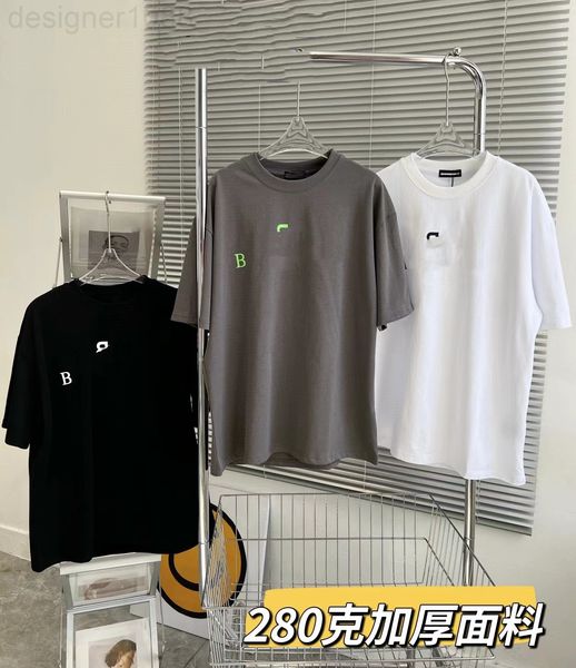 

women's t-shirt designer 2022 spring and summer new paris double b letter printing men's women's os version loose shoulder sh, White