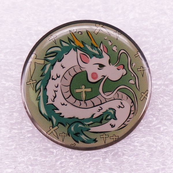

spirited away lovely white dragon brooch, Blue