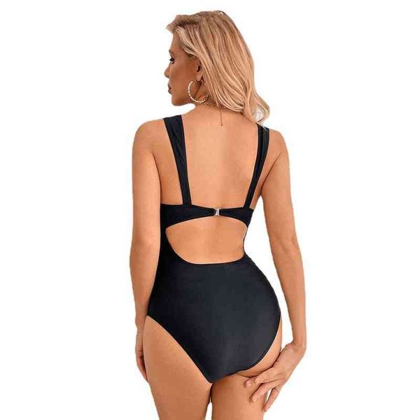 

2022 new lace v-neck bikini high waist swimsuit, White;black