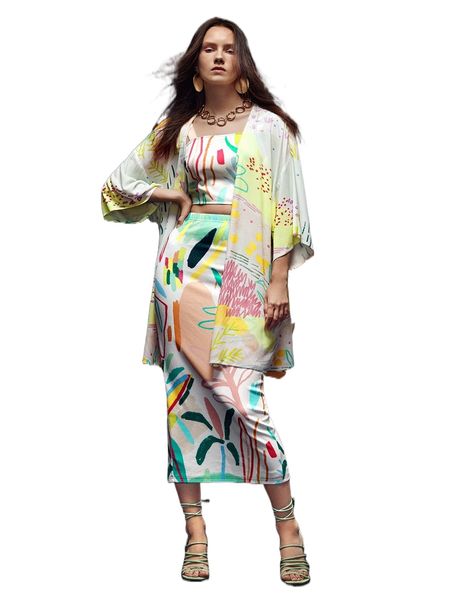 

x miriam omar graphic print split hem skirt h1dh#, Black