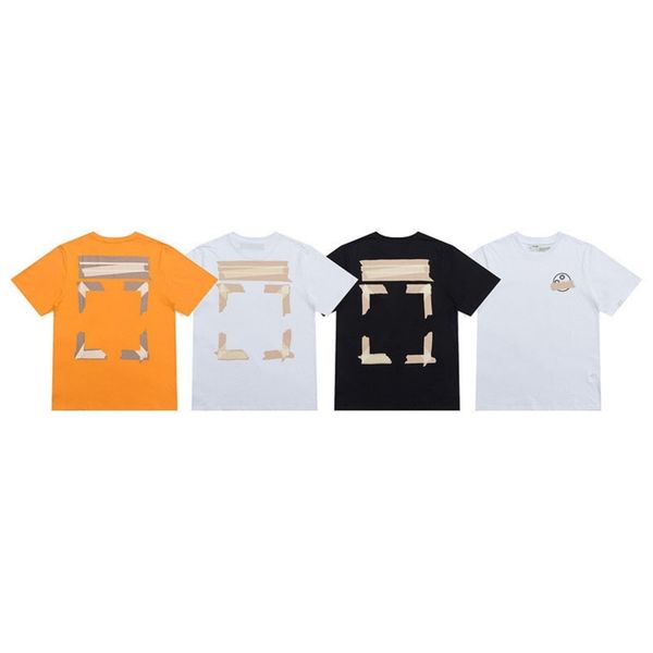 

classic designer fashion offs mens t shirts brand cotton luxury short sleeves tees back adhesive strip arrow t-shirts women black shirt eur, White;black