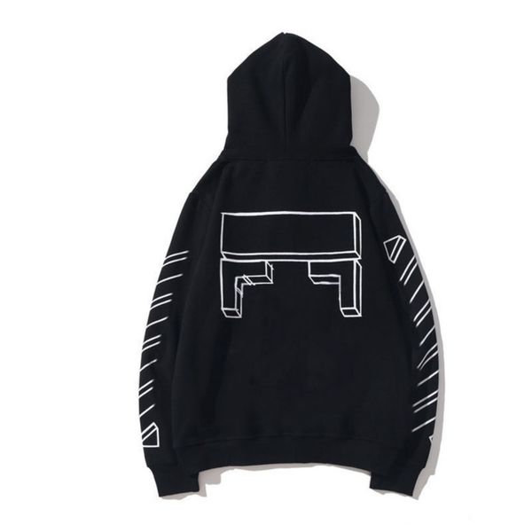 

mens offs classic loose sweatshirts fashion brand hoodie designers luxury pullover back oil paint arrow x men women t shirt hoodies jackets, Black