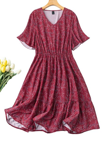 

plus ditsy floral dress e7uh#, Black
