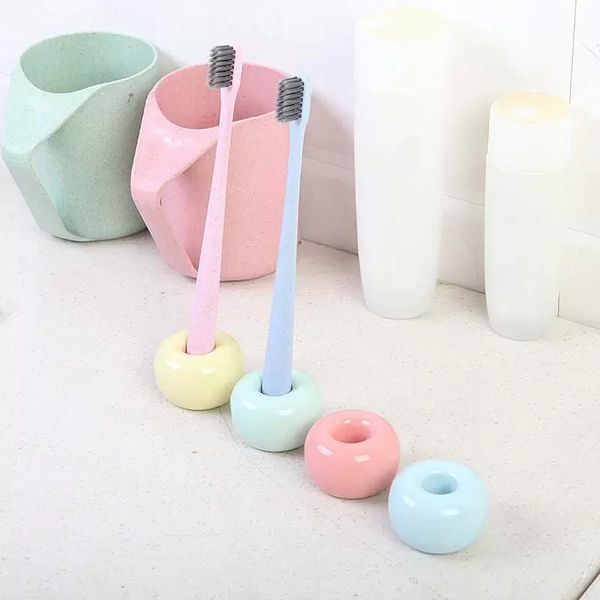 Новый пончик керамический держатель зубной щетки базовая рама стойка для хранения ванной комнаты для душевого зубного зубного зубного зубного крыша wcw959