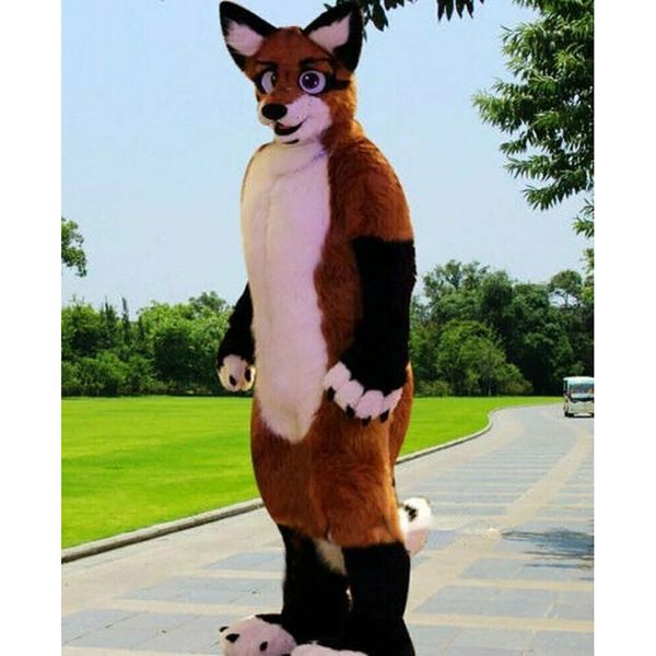 

halloween husky fox mascot costumes cartoon character outfit suit xmas outdoor party outfit size promotional advertising clothings, Red;yellow