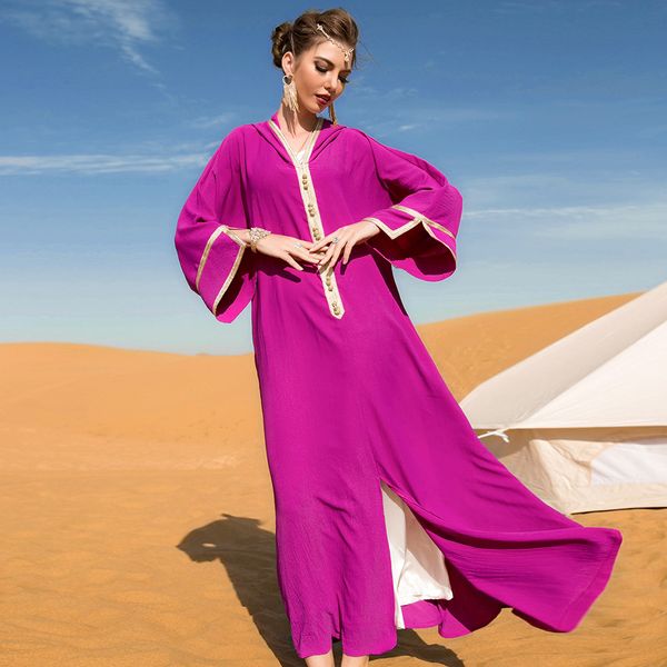 

ramadan caftan marocain abaya dubai arabic turkey islam eid muslim long dress for women kaftan djellaba femme robes de soiree, Red