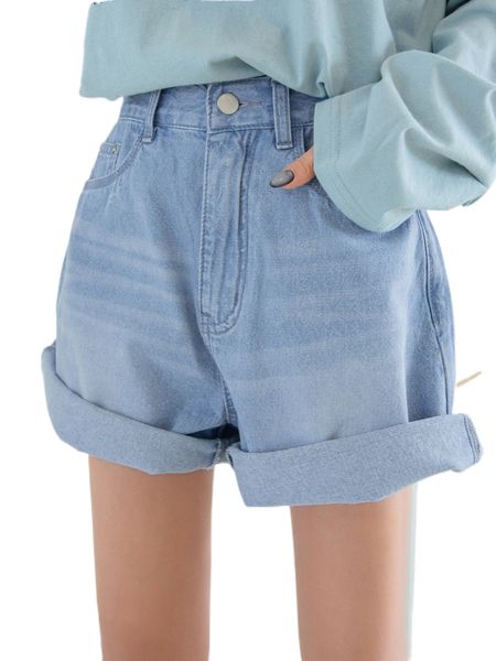 

dazy high waist cat whisker washed denim shorts v3wk#, White;black