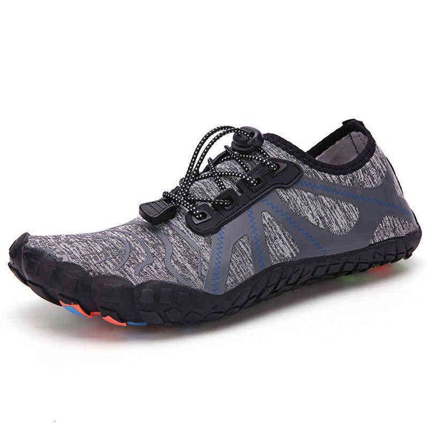

men's beach diving couple shoes outdoor mountain climbing, wading, river tracing, anti cutting five finger clinging swimming, Black