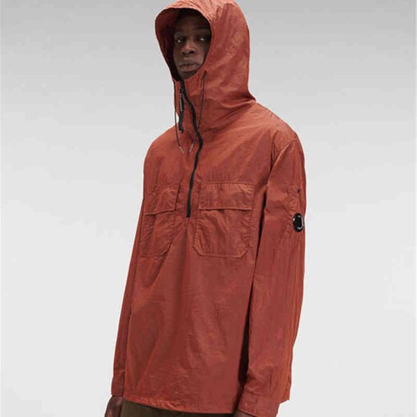 

men's hoodies sweatshirts cp 22ss fashion company loose nylon hooded jacket men ultra light orange jackets outdoor casual pullover coat, Black