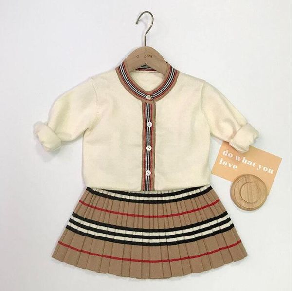 

trendy toddler clothing set girl dresses spring designer newborn baby cute clothes for little girls outfit cloth mmusm, White