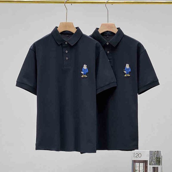 

designer good quality amanies 2022 summer non-standard eagle embroidery men's business short sleeve polo shirts, White;black