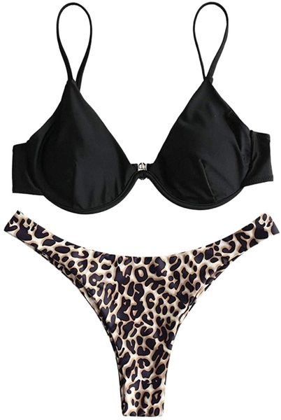 

women's underwire bathing suit two piece bikini set f6iq#, White;black