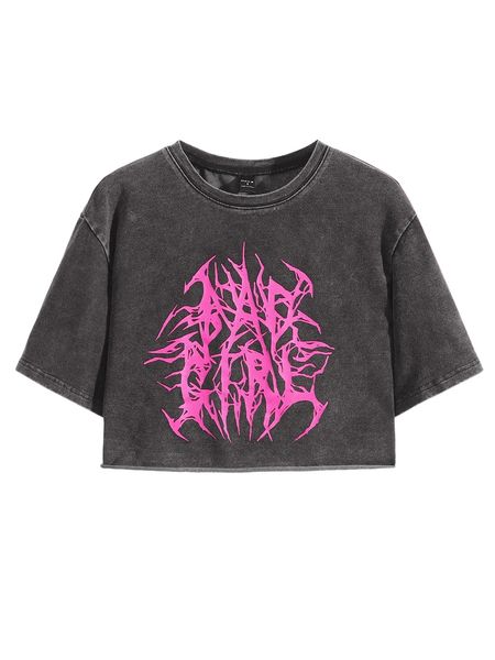 

x blackchainstd drop shoulder letter graphic crop tee p60k#, White