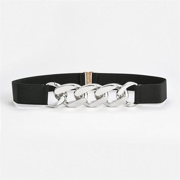 

belts 2021 elastic wide women waist belt gold color chain ladies dress fashion coat sweater female waistband204q, Black;brown